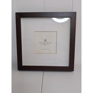 Pottery Barn Brown Wood Gallery Frame With Beveled Mat 4"x4" photo 9" x 9" Frame